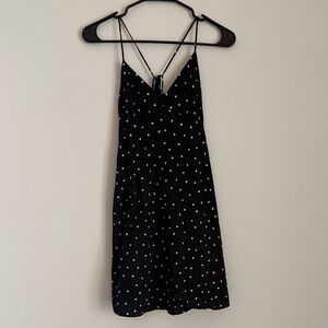 Madewell Black Mini Dress with White Dots